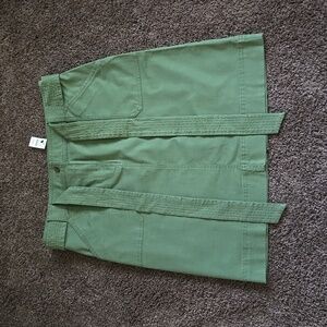 NEW Talbots Green Utility Twill Skirt 10